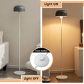 Coast Vloerlamp 146 cm Grijs-Wit met Kap en Voetschakelaar – Moderne Staande Lamp met Verzwaarde Voe