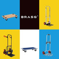 BRASQ Plateauwagen Inklapbaar - Transportkar - Draagvermogen 150 KG - Stalen frame - Zilver