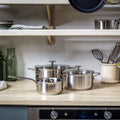 KitchenAid Stainless Steel kookpannenset met glazen deksels 3-delig - RVS - inductie