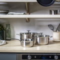 KitchenAid Stainless Steel kookpannenset met glazen deksels 3-delig - RVS - inductie