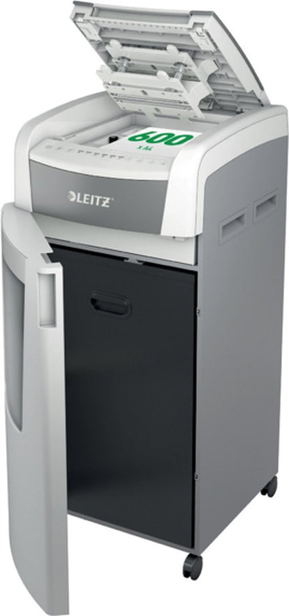 Leitz IQ Autofeed 600 Stille Papierversnipperaar P-4 Snippers voor Kantoor - Tot 600 A4 Vellen - Wit
