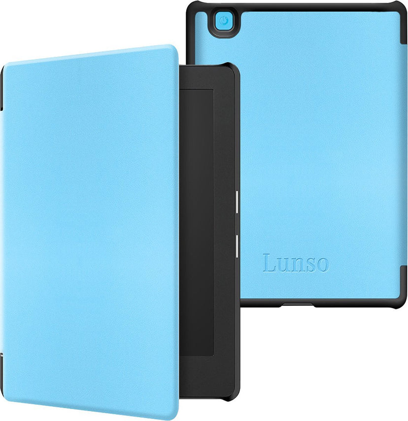 Lunso Geschikt voor Kobo Aura Edition 2 hoes (6 inch) - sleepcover - Lichtblauw