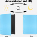 Lunso Geschikt voor Kobo Aura Edition 2 hoes (6 inch) - sleepcover - Lichtblauw