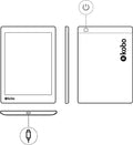 Lunso Geschikt voor Kobo Aura Edition 2 hoes (6 inch) - sleepcover - Lichtblauw