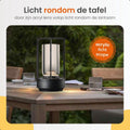 Goliving Tafellamp - Oplaadbaar - Dimbaar - Zwart - 17.5 cm