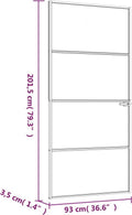 vidaXL - Binnendeur - 93x201,5 - cm - gehard - glas - en - aluminium - smal - zwart