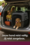 Flamingo Lanta - Reisbench hond XL - Transportbox met wielen en safety lock - Donkergrijs