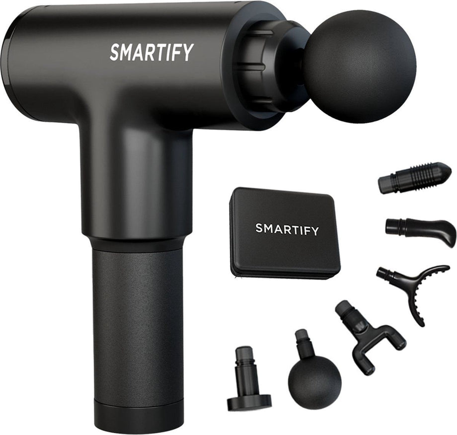 SMARTIFY® Massage Gun - Professioneel Massage Pistool - Draadloos met 6 Opzetstukken - Krachtige Spierontspanning