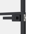 vidaXL - Binnendeur - 93x201,5 - cm - gehard - glas - en - aluminium - smal - zwart