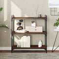 vidaXL - Boekenkast - 3-laags - 80x30x86 - cm - bewerkt - hout - bruin - eikenkleur