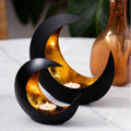 Gadgy Maan - Theelichthouder - Zwart / Goud - 15 & 21 cm (2 stuks)