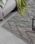 TERMAL - Laagpolig vloerkleed - Zwart - 160 x 230 cm - Katoen