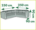 Nature - Tuinmeubelhoes - Beschermhoes voor loungeset L - H90 x 250 x 90cm