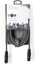 Nedis DMX-Adapterkabel - XLR 3-Pins Male - XLR 3-Pins Female - Vernikkeld - 5.00 m - Rond - PVC - Donkergrijs - Kartonnen Sleeve