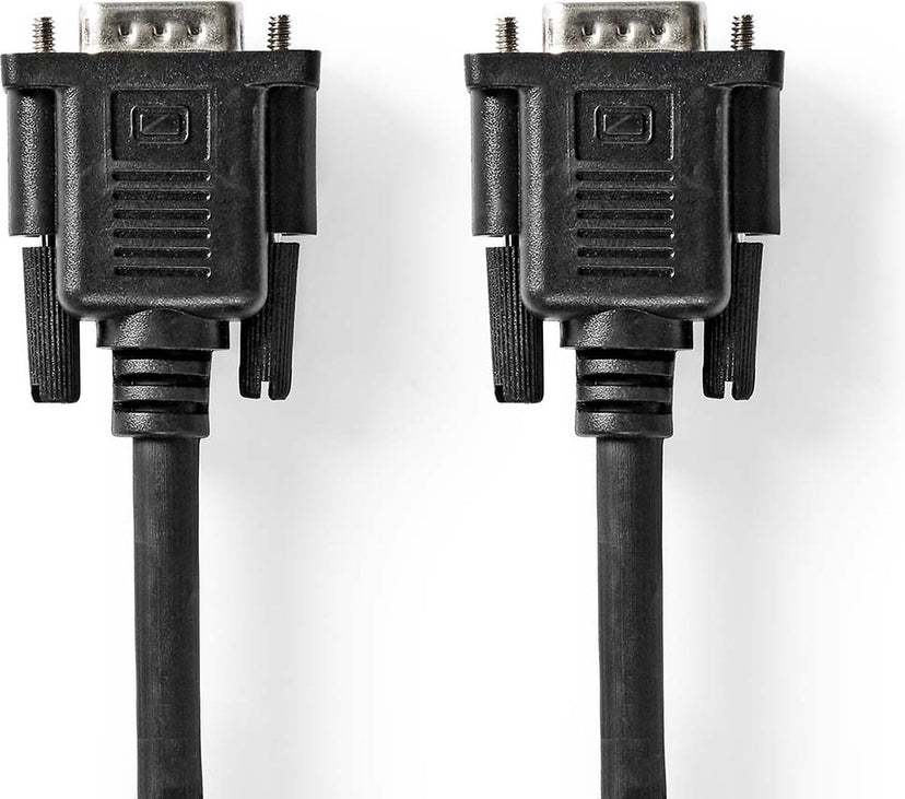 Nedis VGA-Kabel - VGA Male - VGA Female 15p - Vernikkeld - Maximale resolutie: 1280x800 - 2.00 m - Rond - ABS - Zwart - Envelop