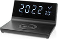 Nedis Wekker met Draadloze Lader - Qi gecertificeerd - 5 / 7.5 / 10 / 15 W - USB-A Male - 2 Alarmtijden - Snoozefunctie