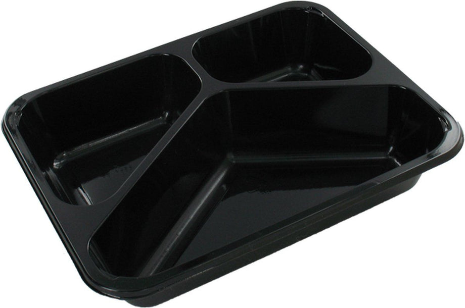 Bak - CPET - 3-vaks - menubak - 227x178x43mm - zwart - 420 stuks