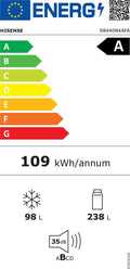 Hisense RB440N4A - Koel-vriescombinatie - A - No Frost - Zwart