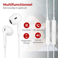 Nuvance - Oortjes met Draad - USB-C Aansluiting - Oordopjes met Draad - In-Ear Oortjes met Draad en Microfoon - Wit
