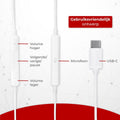 Nuvance - Oortjes met Draad - USB-C Aansluiting - Oordopjes met Draad - In-Ear Oortjes met Draad en Microfoon - Wit