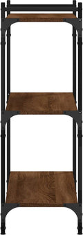 vidaXL - Boekenkast - 3-laags - 80x30x86 - cm - bewerkt - hout - bruin - eikenkleur