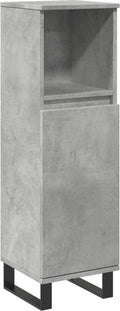 vidaXL - Badkamerkast - 30x30x100 - cm - bewerkt - hout - betongrijs