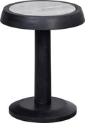 WOOOD Nanne Bijzettafel - Mangohout/marmer - Zwart - 46xØ36