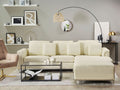 OSLO - Hoekbank met ottomaan - Beige - Linkerzijde - 270 cm - Leer