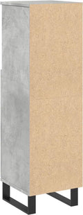 vidaXL - Badkamerkast - 30x30x100 - cm - bewerkt - hout - betongrijs
