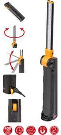 Brennenstuhl SANSA Led-werklamp, accu met accu en magneet, brandduur max. 80 uur, 400 + 70 lm, inklapbaar op zakformaat, inclusief USB-oplaadkabel.