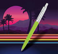Parker Jotter Originals-balpennen | Retrowave-collectie | Caribisch-blauw en appelgroen | Blauwe inkt | medium punt | Blister