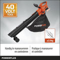 Powerplus Dual Power Draadloze Bladblazer POWDPG75270 - Bladblazer op Batterij van 40 V, 3-in-1: versnipperen, blazen en zuigen, maximale luchtsnelheid van 210 km/u, zonder Batterij en Oplader