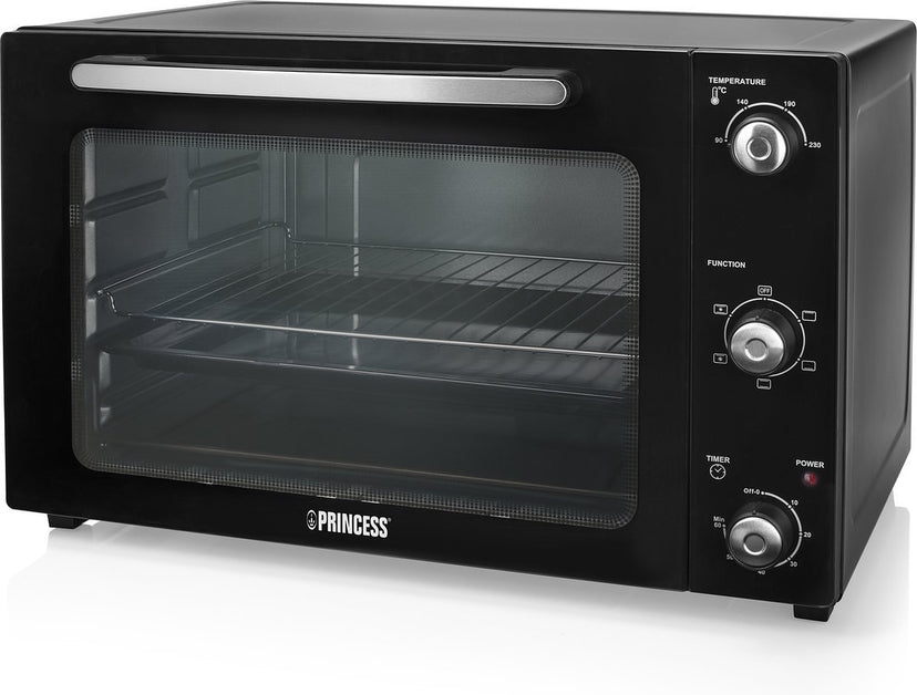 Princess 112759 - Vrijstaande Heteluchtoven - 5 Standen - 55 liter - 2000 W - Zwart