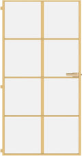 vidaXL - Binnendeur - smal - 102,5x201,5 - cm - gehard - glas - en - aluminium - goud