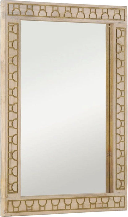vidaXL - Badkamerspiegel - 50x70x2,5 - cm - massief - mangohout - en - glas