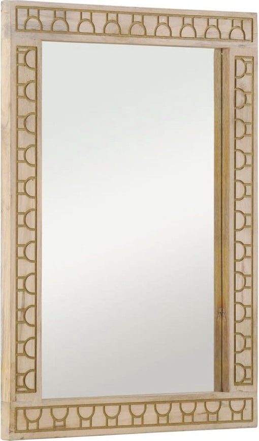 vidaXL - Badkamerspiegel - 50x70x2,5 - cm - massief - mangohout - en - glas