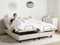 Verstelbaar bed zonder hoofdbord Stof DUKE II 160 x 200 cm Beige