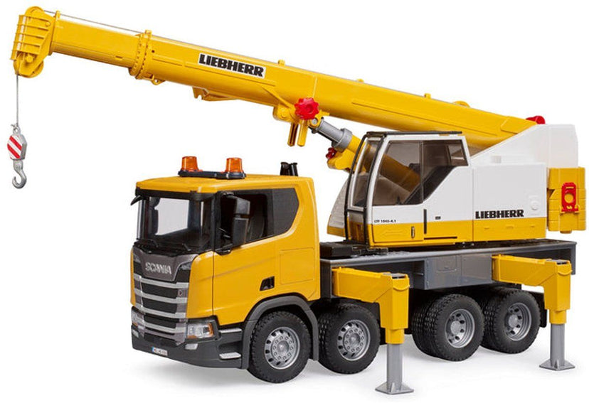 Bruder 3571 - Vrachtwagen Scania 560R - Liebherr kraan met 360° draaibaarheid - 1,30 meter hoog