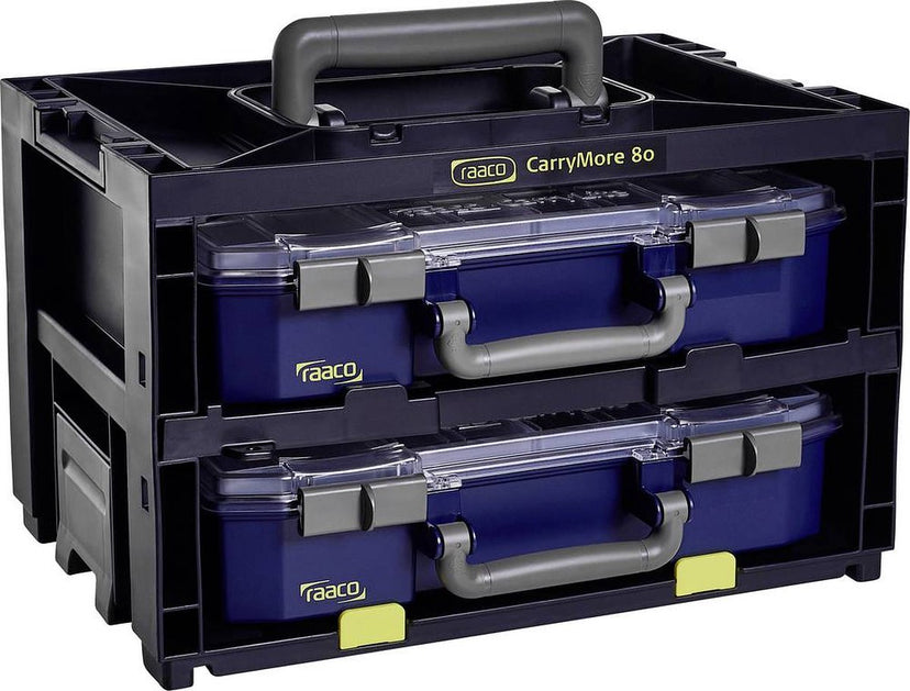 raaco - CarryMore - 80x2 - Assortimentskoffer - (b x h x d) 386 x 241 x 278 mm - 1 stuk(s) - Zwart/Blauw