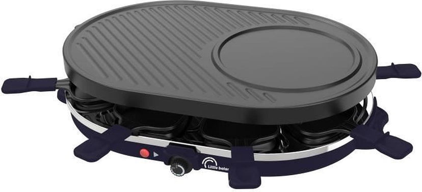 Raclettemachine - LITTLE BALANCE - Multi kaas - 1200 W - 8 personen - Afneembare grill/crêpe - Nachtblauw