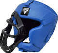 RDX Sports T1 Hoofdbeschermer Boksen - Bokshelm - Met Grill - Kunstleer - Blauw - S