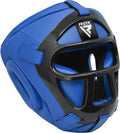 RDX Sports T1 Hoofdbeschermer Boksen - Bokshelm - Met Grill - Kunstleer - Blauw - S