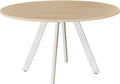 Ronde vergadertafel 120cm Victory kleur frame Aluminium (RAL9006) kleur blad Lichtgrijs
