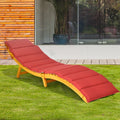 Coast Acaciahouten Tuinligstoel Inklapbaar met Omkeerbaar Kussen Crème/Rood 190 x 55 x 52 cm