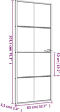 vidaXL - Binnendeur - smal - 83x201,5 - cm - gehard - glas - en - aluminium - zwart