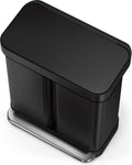 Simplehuman - Prullenbak Liner Pocket Recycler 24 + 34 liter - Zwart - Roestvast Staal