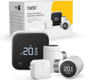 Slimme Thermostaat Multi-Room Starterskit - Smart Thermostaat X - 2 Radiatorknoppen - incl. Matter Bridge - werkt met Google Home, Alexa & Apple Homekit - Bedrade variant - Zwart/Wit