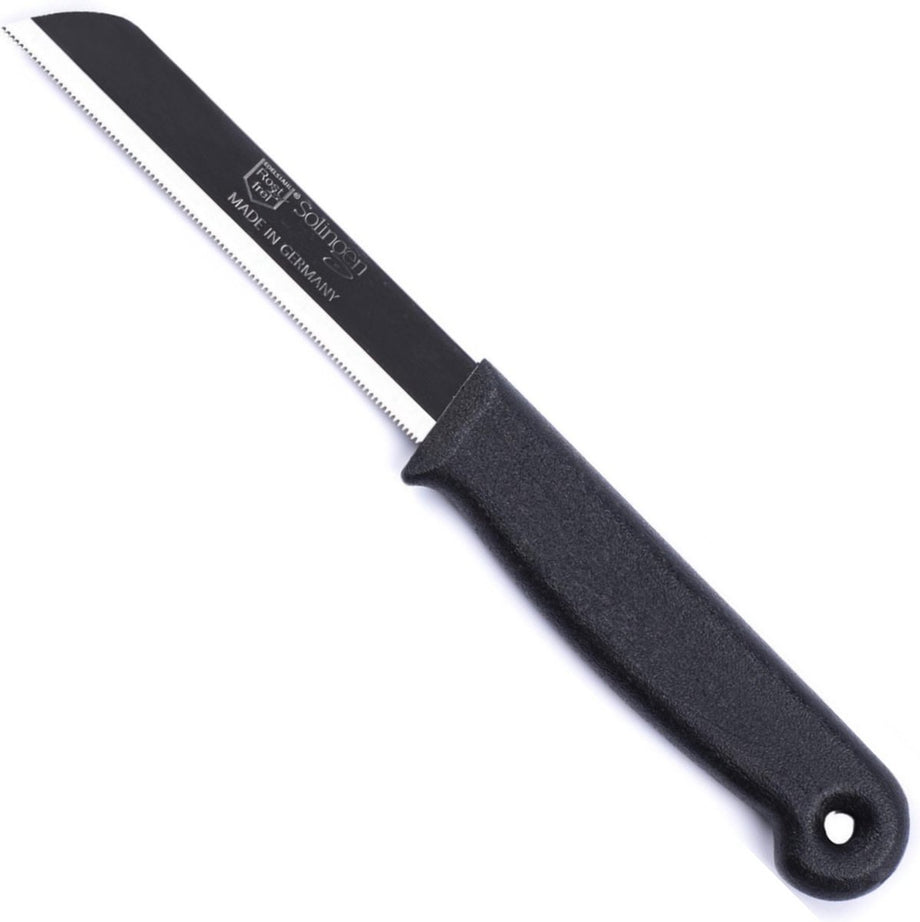 Solingen Kartelmes - Tomatenmes met Kartel - RVS - 18,5 cm met "Blade Cover" - Zwart
