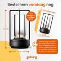 Goliving Tafellamp - Oplaadbaar - Dimbaar - Zwart - 17.5 cm