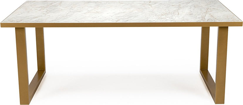 Stalux Eettafel - Tafel Joop - Luxe Design - Duurzaam Materiaal - Gemakkelijk te Reinigen - Wit Marmer - 180 cm